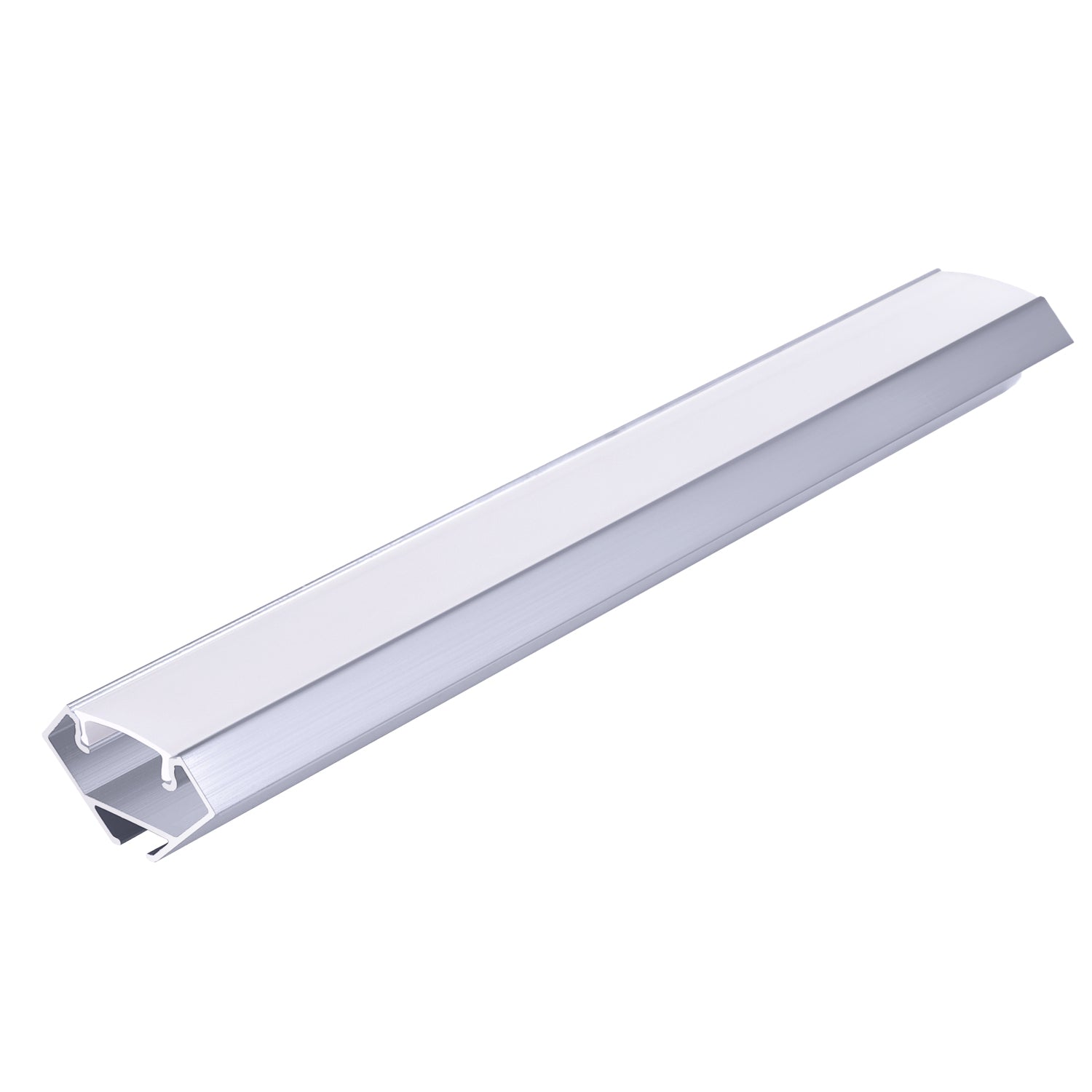 Angular profile N01 anodized silver + milky cover 1m Kobi