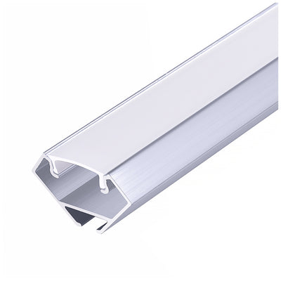 Angular profile N01 anodized silver + milky cover 1m Kobi