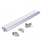 Angular profile N01 anodized silver + milky cover 2m Kobi