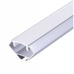 Angular profile N01 anodized silver + milky cover 2m Kobi