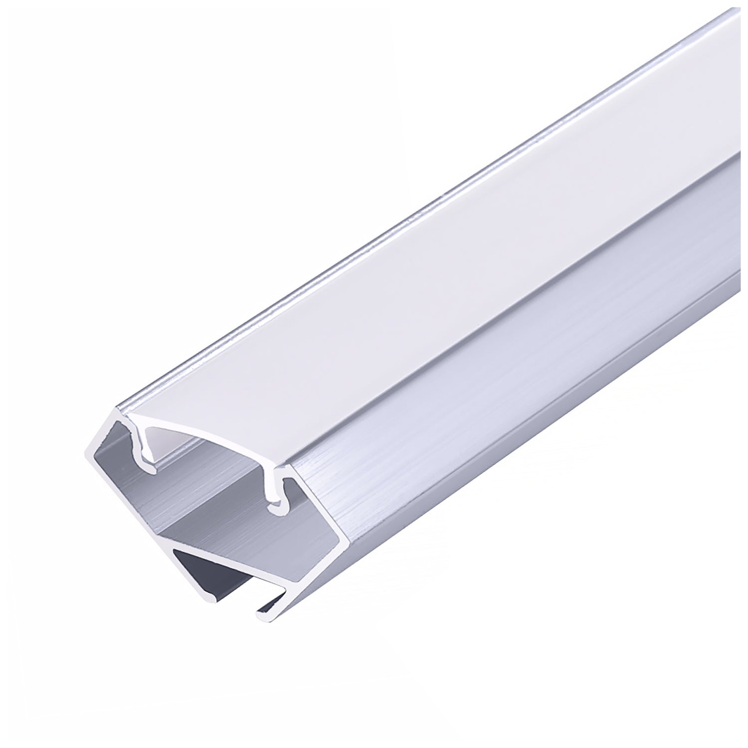 Angular profile N01 anodized silver + milky cover 2m Kobi