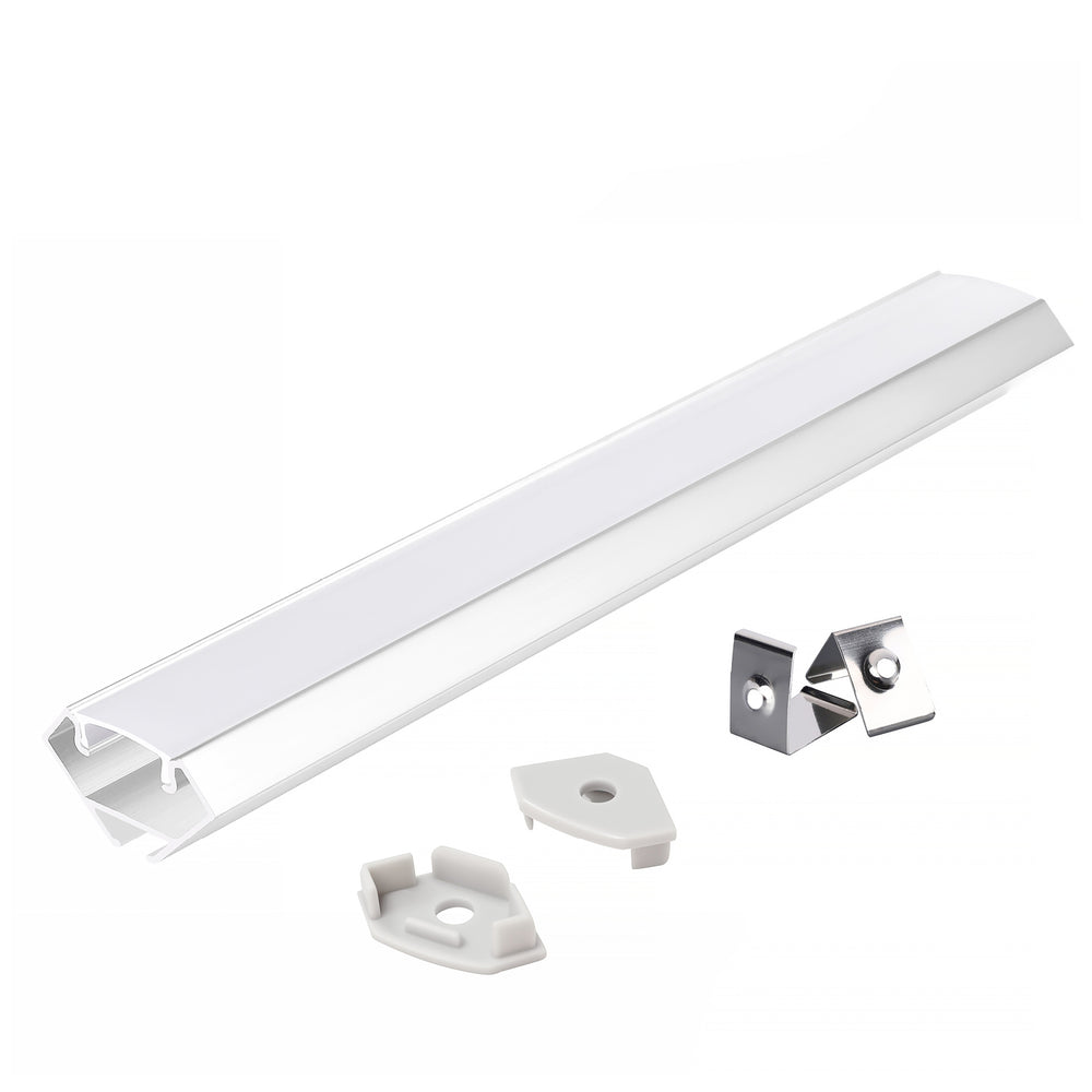 Angular profile N01 white + milky cover 2m Kobi