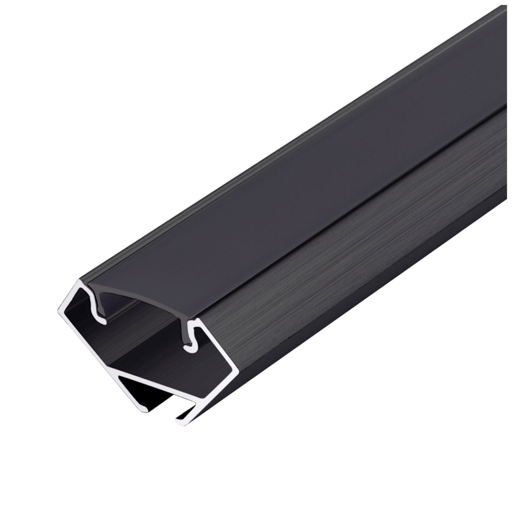 Angular profile N01 black + black cover 2m Kobi
