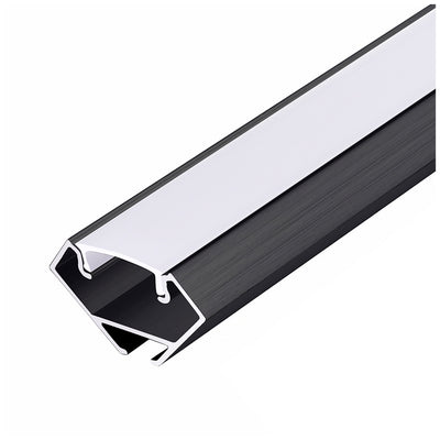 Angular profile N01 black + milky cover 2m Kobi