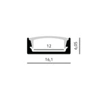 Surface profile P01 anodized silver + milky cover 2m Kobi