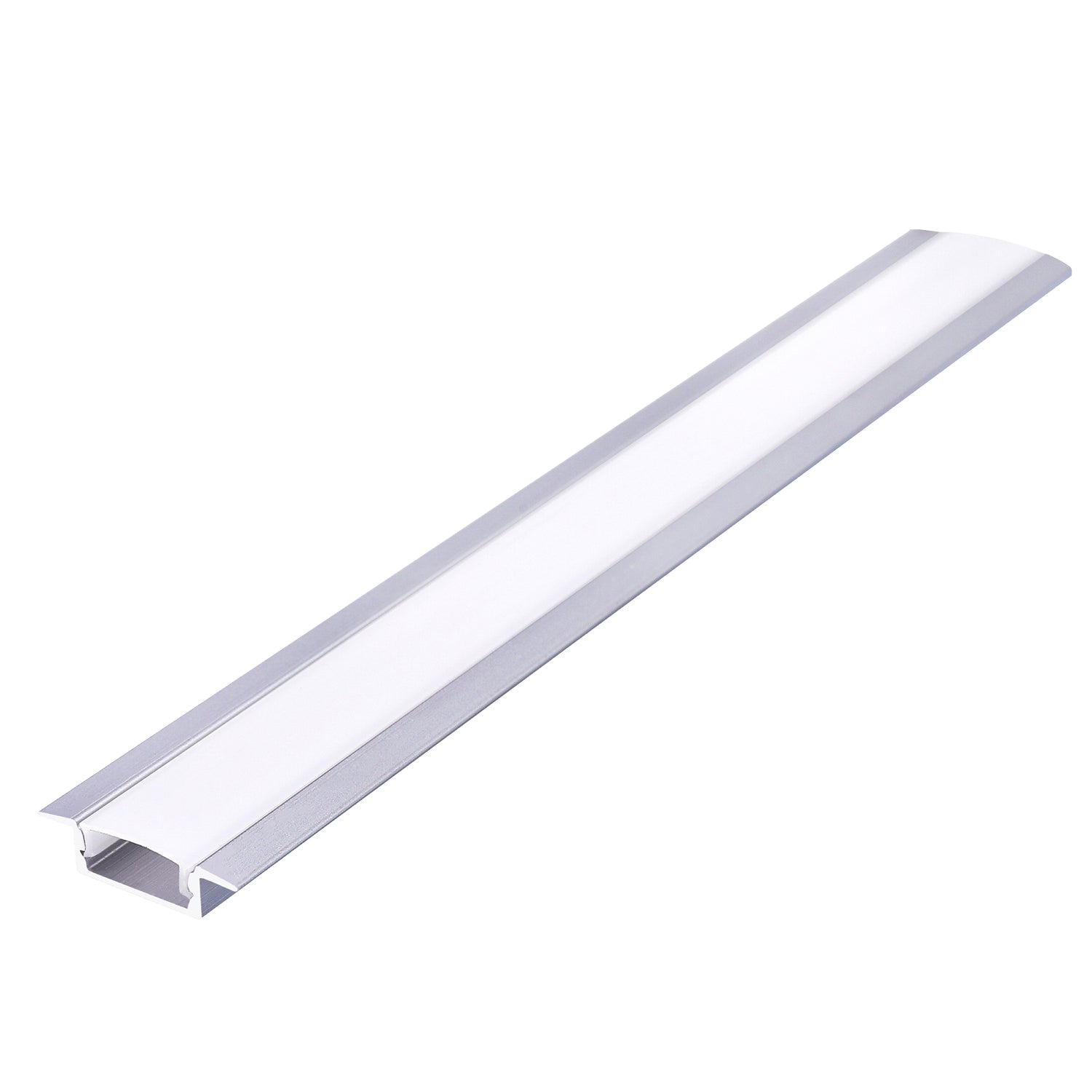 Recessed profile P02 anodized silver + milky cover 1m Kobi