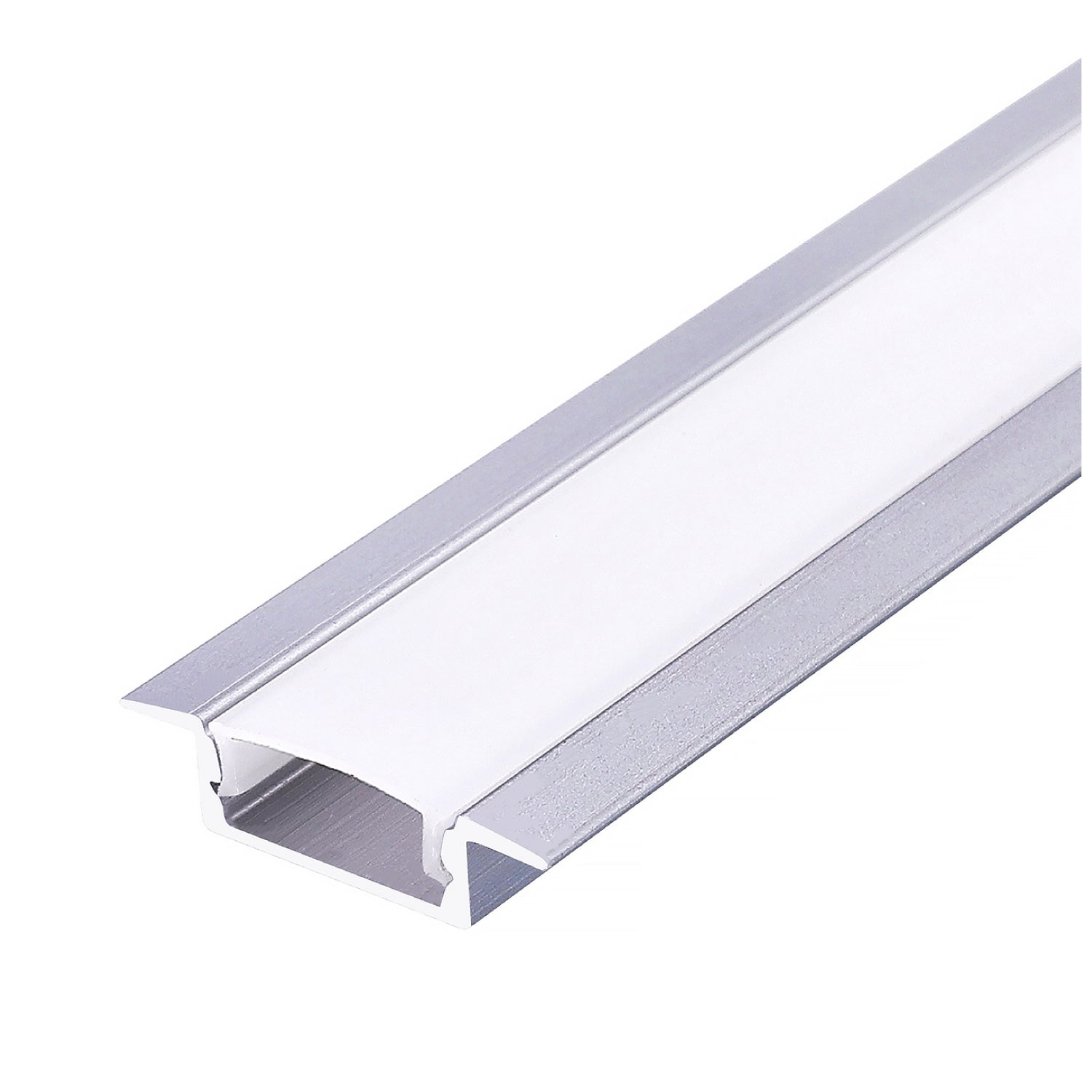 Recessed profile P02 anodized silver + milky cover 2m Kobi