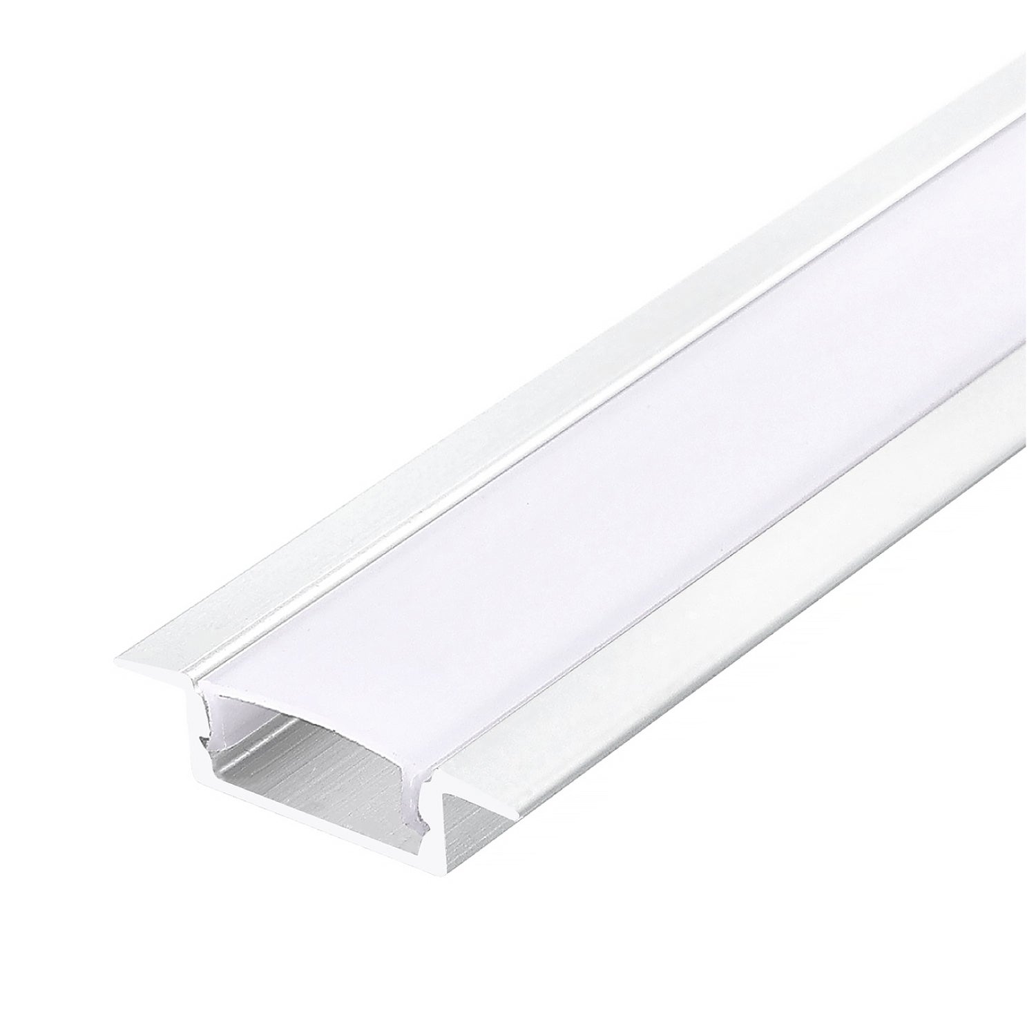 Recessed profile P02 white + milky cover 1m Kobi