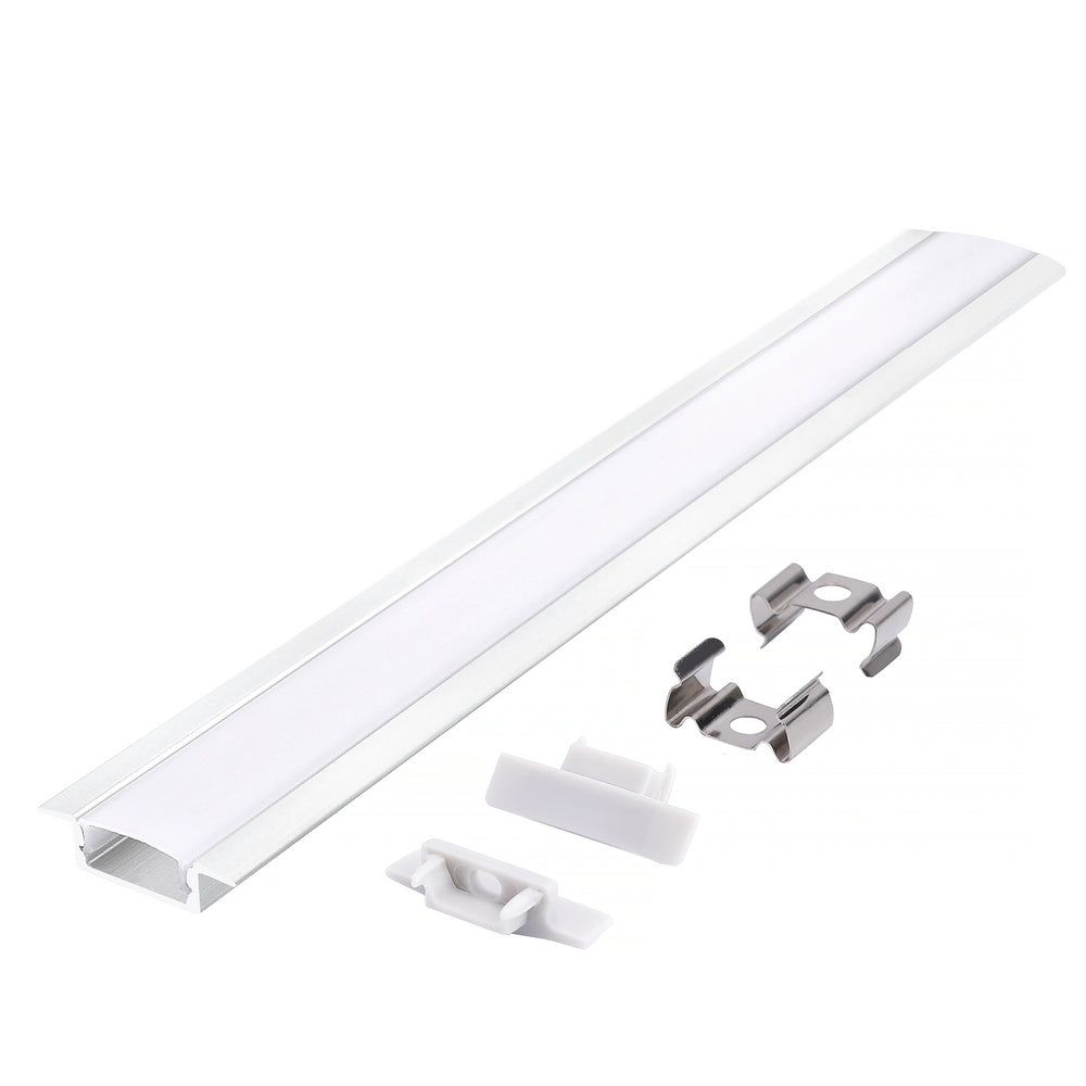 Recessed profile P02 white + milky cover 2m Kobi