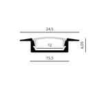 Recessed profile P02 white + milky cover 2m Kobi