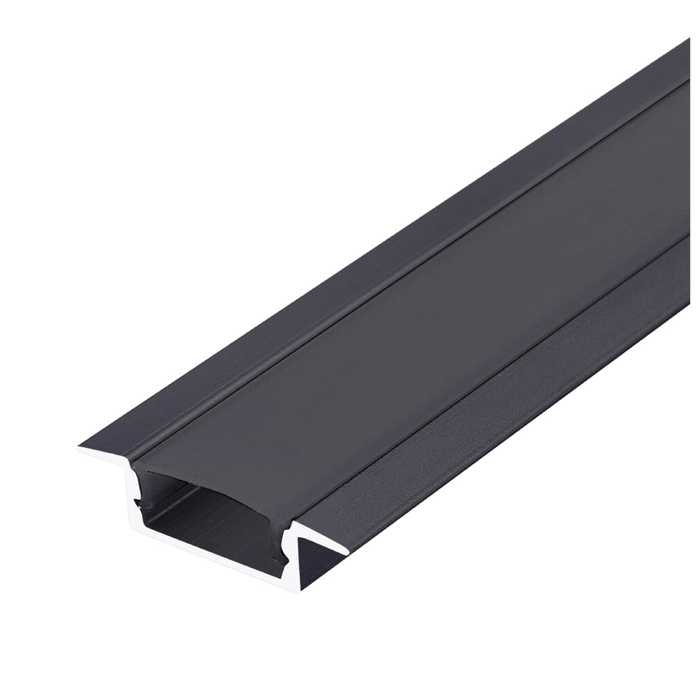 Recessed profile P02 black + black cover 1m Kobi
