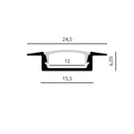 Recessed profile P02 black + black cover 1m Kobi