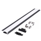 Recessed profile P02 black + milky cover 2m Kobi