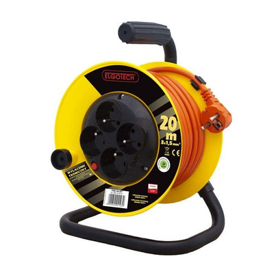 Cable reel extension 4s/20m/with grounding/1,5mm orange Elgotech