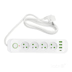 Extension cord CONNECTO 4 sockets+USB/1,5m/Zu+W/1,5mm white Kobi Design
