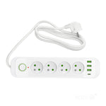 Extension cord CONNECTO 4 sockets+USB/1,5m/Zu+W/1,5mm white Kobi Design