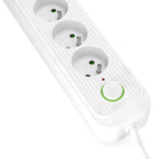 Extension cord CONNECTO 4 sockets+USB/3m/Zu+W/1,5mm white Kobi Design