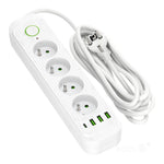 Extension cord CONNECTO 4 sockets+USB/3m/Zu+W/1,5mm white Kobi Design