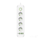 Extension cord CONNECTO 4 sockets+USB/3m/Zu+W/1,5mm white Kobi Design