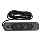 Extension cord CONNECTO 4 sockets+USB/3m/Zu+W/1,5mm black Kobi Design