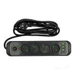 Extension cord CONNECTO 4 sockets+USB/3m/Zu+W/1,5mm black Kobi Design