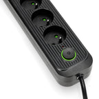 Extension cord CONNECTO 4 sockets+USB/5m/Zu+W/1,5mm black Kobi Design
