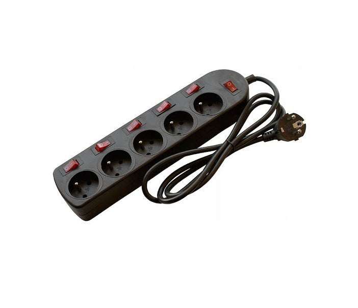 Extension cord 5gn/1,5m/Zu+W/1mm black Elgotech