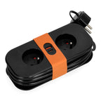 Extension cord FLOWFLEXER ORANGE B 2 sockets+USB/1,4m/Zu/1,5mm black Kobi Design