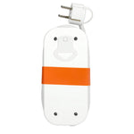 Extension cord FLOWFLEXER ORANGE W 2 sockets+USB/1,4m/Zu/1,5mm white Kobi Design