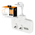 Extension cord KOBI LINEA PRO FL 2 sockets+3USB/1USB-C/0,2m white Kobi