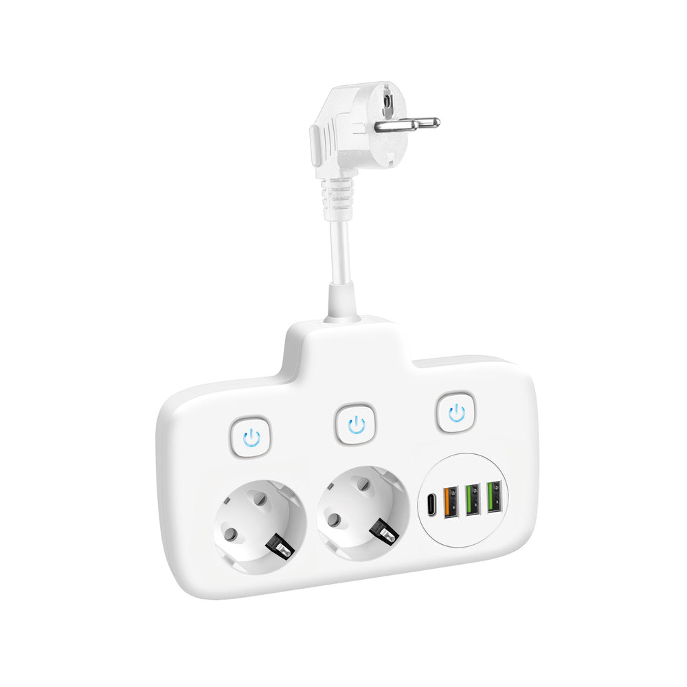Extension cord KOBI LINEA PRO FL 2 sockets+3USB/1USB-C/0,2m white Kobi