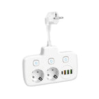 Extension cord KOBI LINEA PRO FL 2 sockets+3USB/1USB-C/0,2m white Kobi