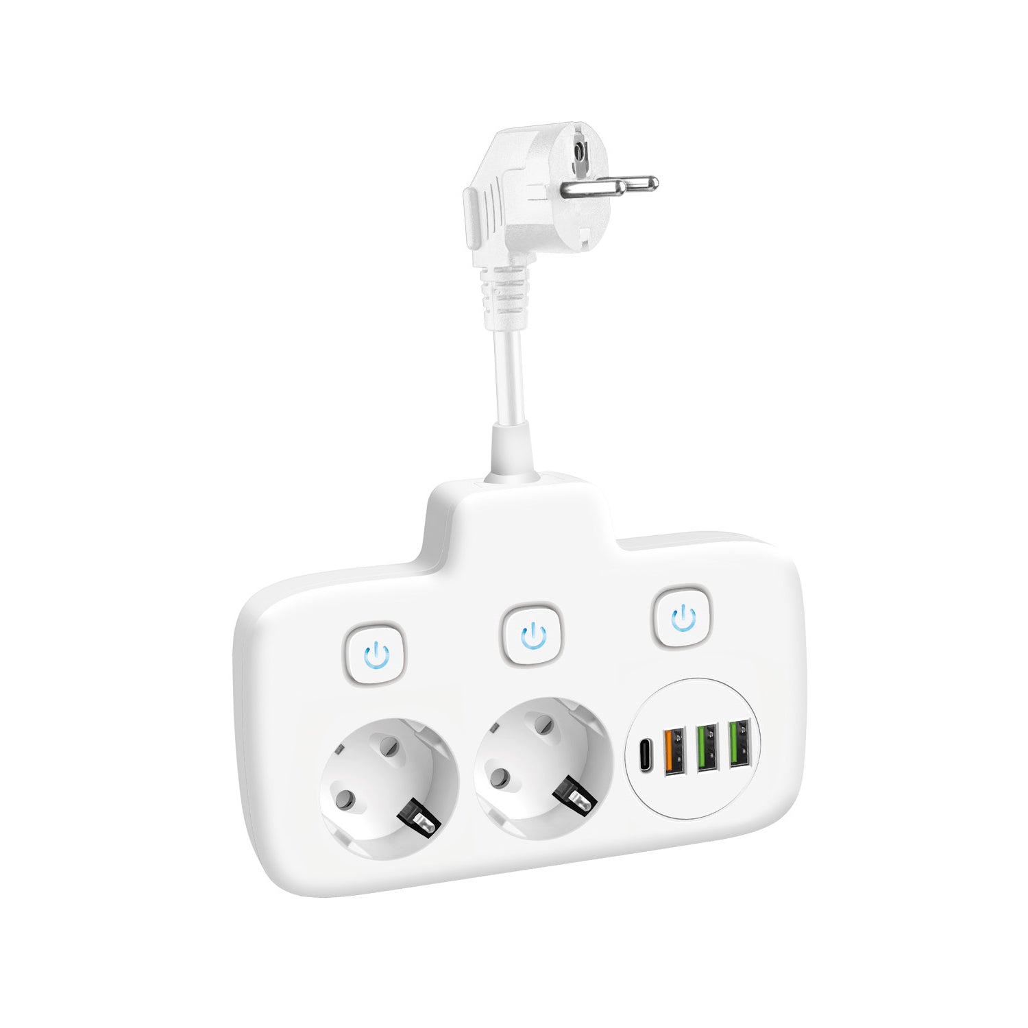 Extension cord KOBI LINEA PRO FL 2 sockets+3USB/1USB-C/0,2m white Kobi