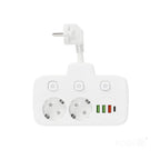 Extension cord KOBI LINEA PRO FL 2 sockets+3USB/1USB-C/0,2m white Kobi