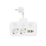 Extension cord KOBI LINEA PRO FL 2 sockets+3USB/1USB-C/0,2m white Kobi