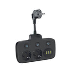 Extension cord KOBI LINEA PRO FL 2 sockets+3USB/1USB-C/0,2m black Kobi