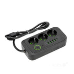 Extension cord KOBI LINEA PRO 3 sockets+4USB/1USB-C/1,5m/Zu+W black Kobi