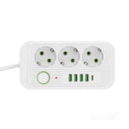 Extension cord KOBI LINEA PRO 3 sockets+4USB/1USB-C/3m/Zu+W white Kobi