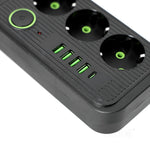 Extension cord KOBI LINEA PRO 3 sockets+4USB/1USB-C/3m/Zu+W black Kobi