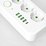 Extension cord KOBI LINEA PRO 3 sockets+4USB/1USB-C/5m/Zu+W white Kobi