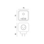 Extension cord KOBI LINEA PRO CUBE 3 sockets+3USB/1USB-C/Zu+W white Kobi