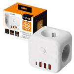 Extension cord KOBI LINEA PRO CUBE 3 sockets+3USB/1USB-C/Zu+W white Kobi