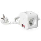 Extension cord KOBI LINEA PRO CUBE C 3 sockets+3USB/1USB-C/1,5m/Zu+W white Kobi