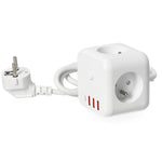 Extension cord KOBI LINEA PRO CUBE C 3 sockets+3USB/1USB-C/1,5m/Zu+W white Kobi