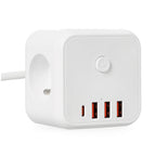 Extension cord KOBI LINEA PRO CUBE C 3 sockets+3USB/1USB-C/1,5m/Zu+W white Kobi