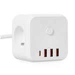Extension cord KOBI LINEA PRO CUBE C 3 sockets+3USB/1USB-C/1,5m/Zu+W white Kobi
