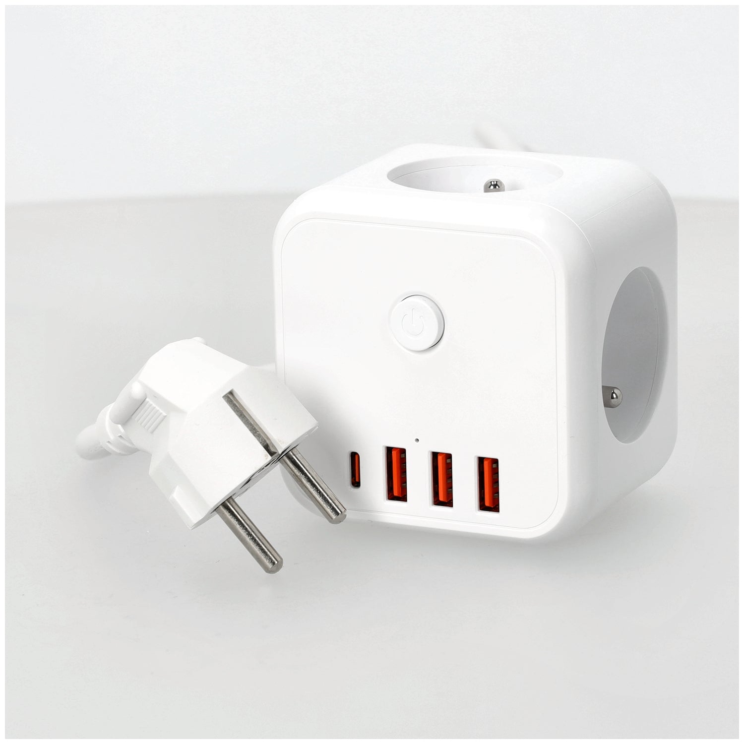 Extension cord KOBI LINEA PRO CUBE C 3 sockets+3USB/1USB-C/1,5m/Zu+W white Kobi