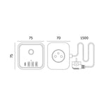 Extension cord KOBI LINEA PRO CUBE C 3 sockets+3USB/1USB-C/1,5m/Zu+W white Kobi