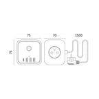 Extension cord KOBI LINEA PRO CUBE C 3 sockets+3USB/1USB-C/1,5m/Zu+W black Kobi