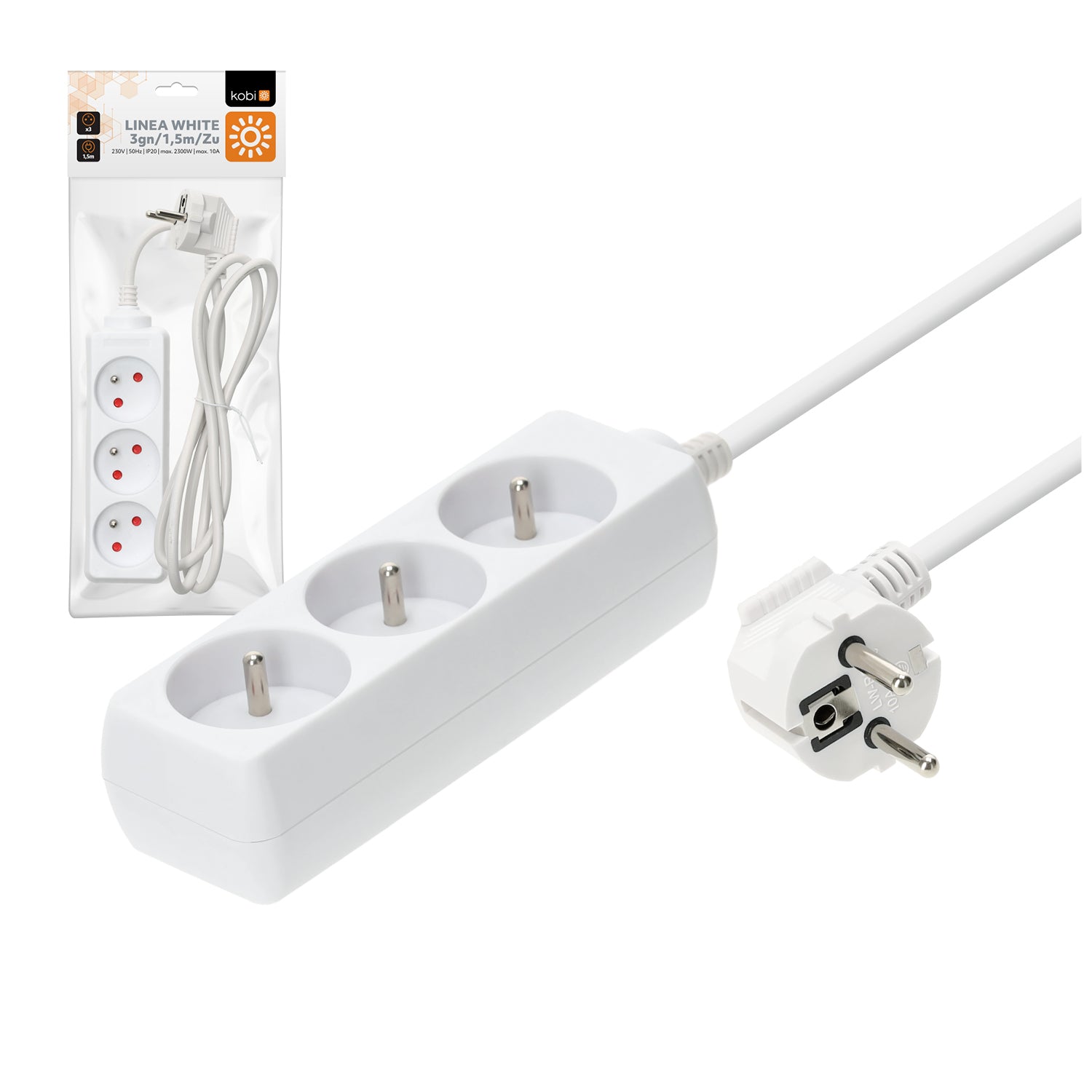 Extension cord KOBI LINEA 3gn/1,5m/Zu Kobi